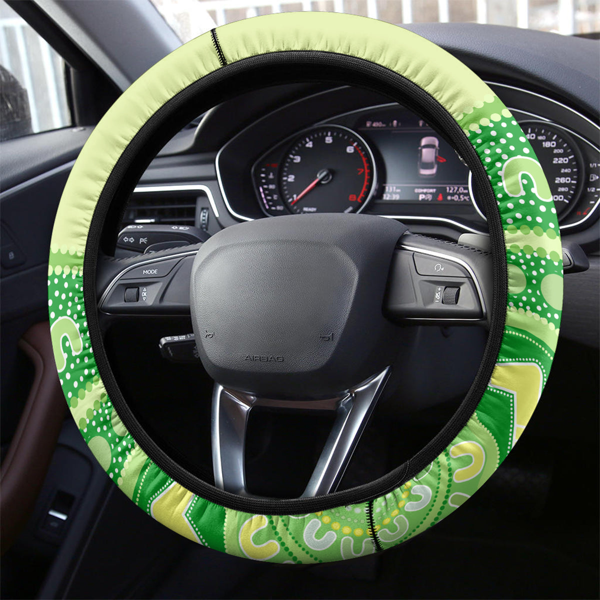 Custom BBL Thunder Cricket Steering Wheel Cover 2024 Aboriginal Art