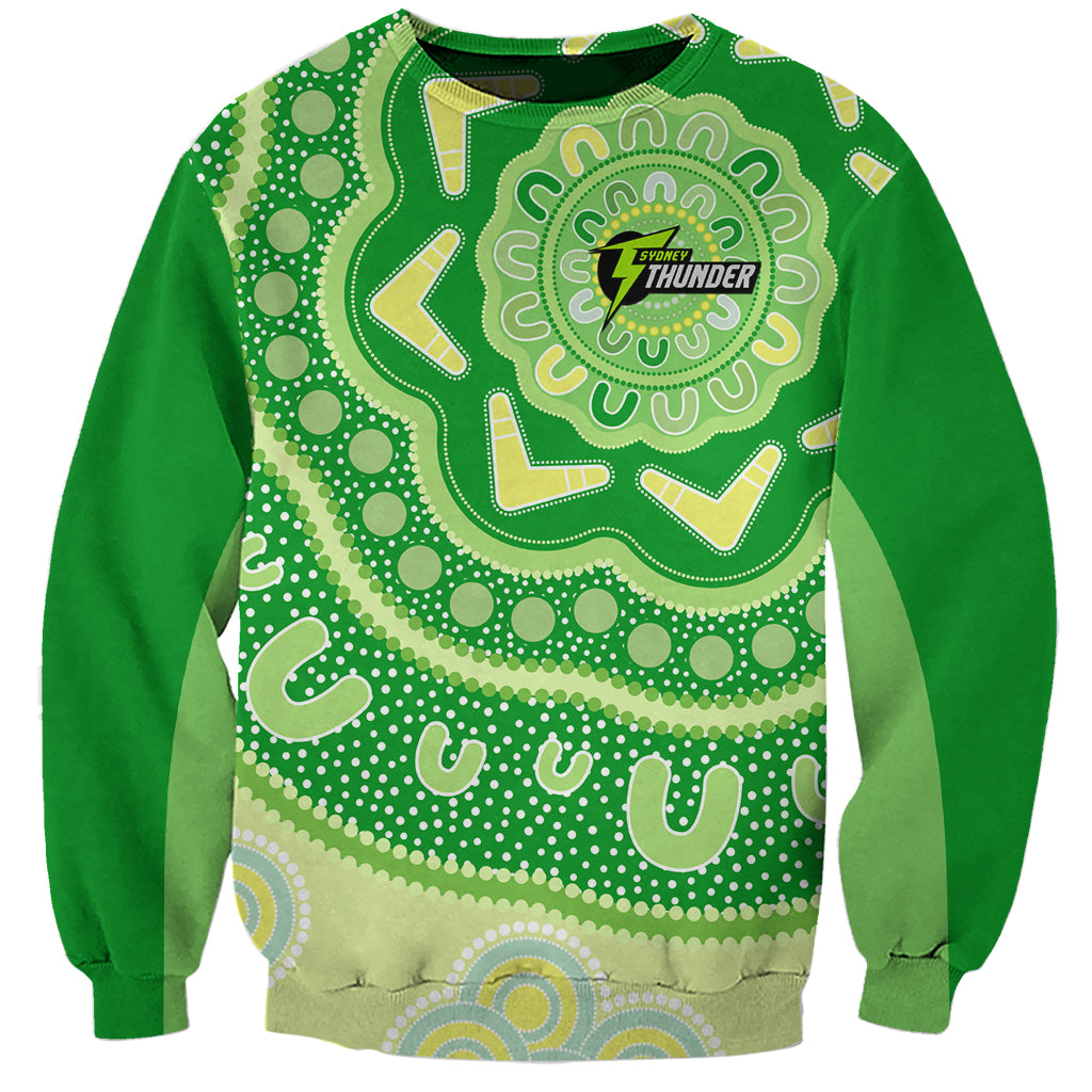 Custom BBL Thunder Cricket Sweatshirt 2024 Aboriginal Art