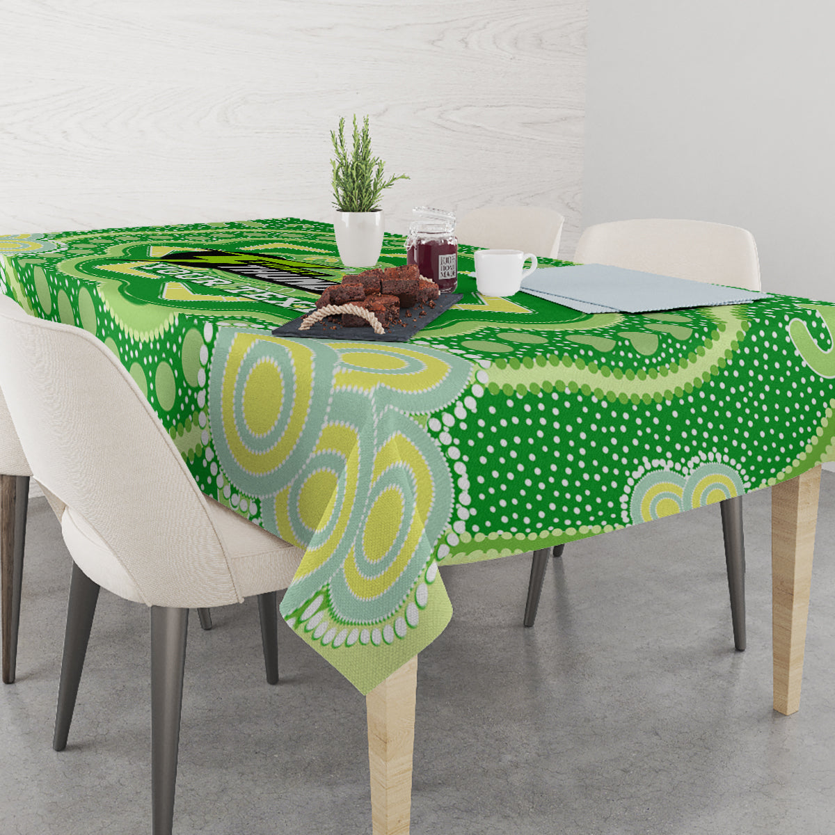 Custom BBL Thunder Cricket Tablecloth 2024 Aboriginal Art