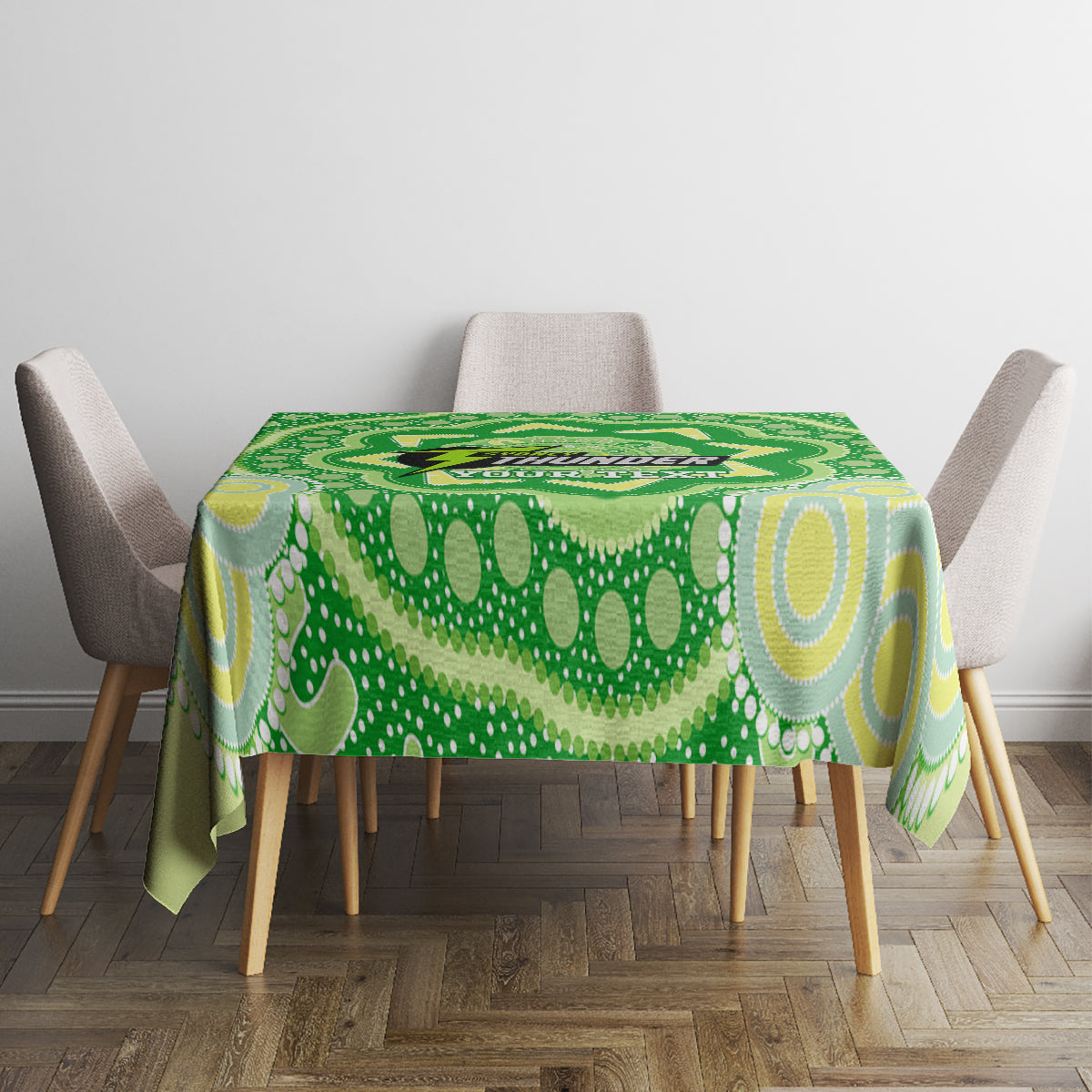 Custom BBL Thunder Cricket Tablecloth 2024 Aboriginal Art