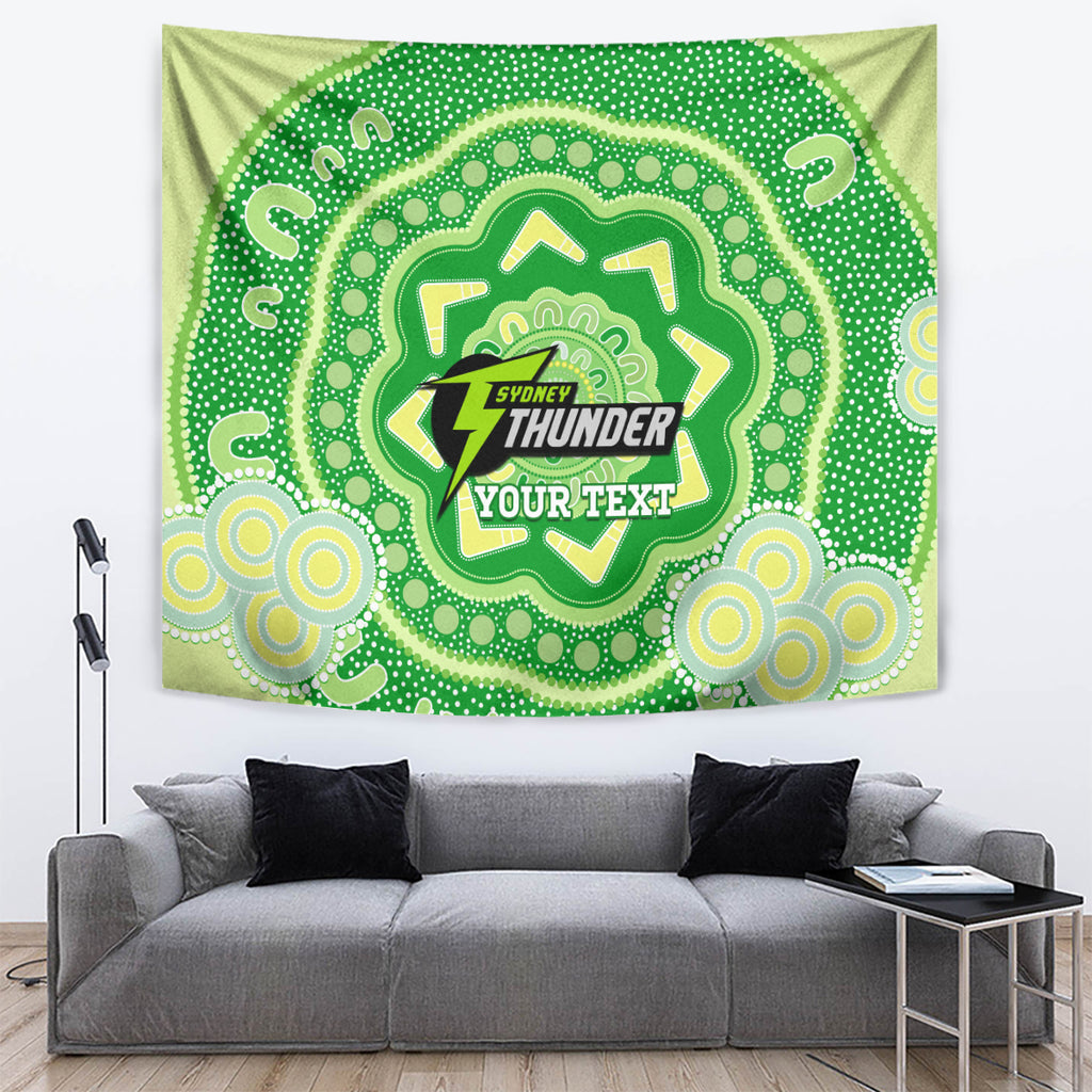 Custom BBL Thunder Cricket Tapestry 2024 Aboriginal Art