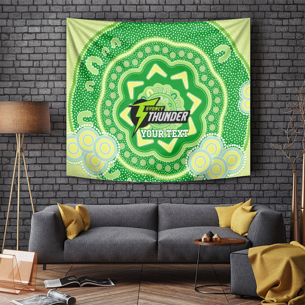 Custom BBL Thunder Cricket Tapestry 2024 Aboriginal Art
