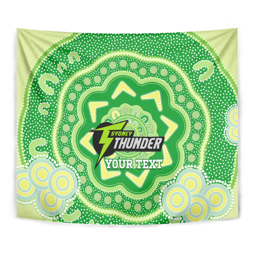 Custom BBL Thunder Cricket Tapestry 2024 Aboriginal Art