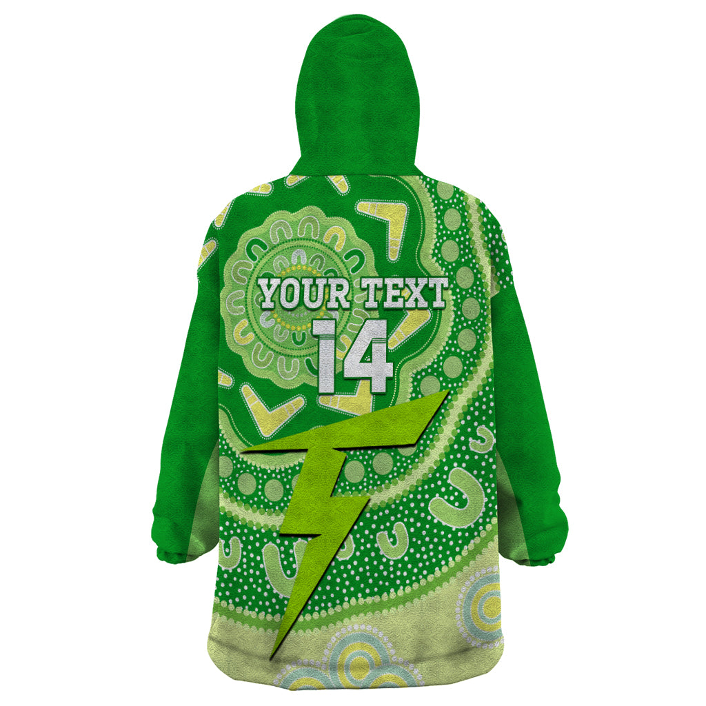 Custom BBL Thunder Cricket Wearable Blanket Hoodie 2024 Aboriginal Art