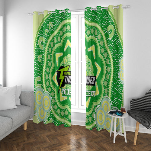 Custom BBL Thunder Cricket Window Curtain 2024 Aboriginal Art