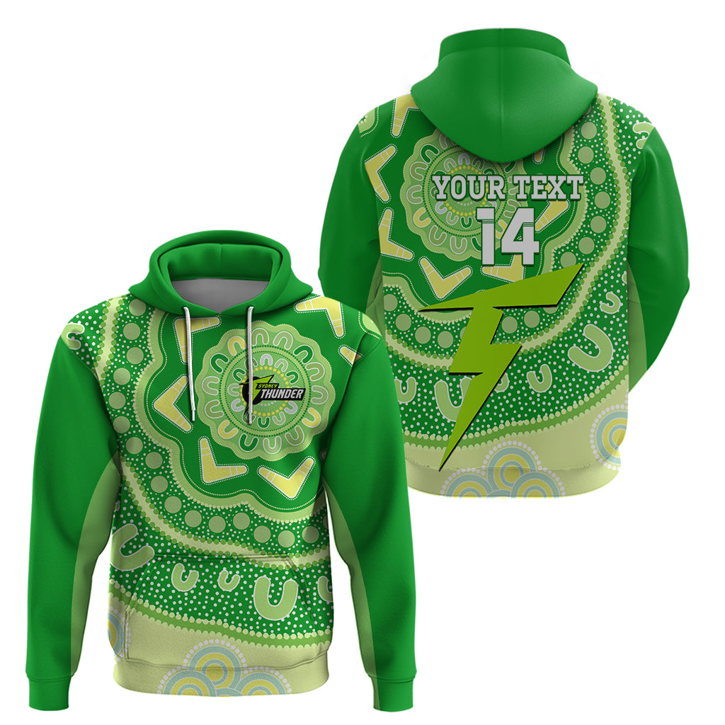 Custom BBL Thunder Cricket Zip Hoodie 2024 Aboriginal Art