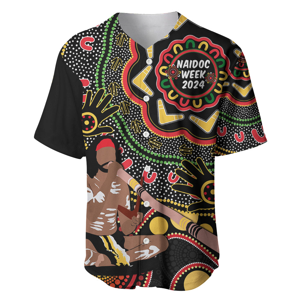 Australia Didgeridoo NAIDOC Week 2024 Baseball Jersey Keep The Fire Burning Blak Loud and Proud