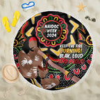 Australia Didgeridoo NAIDOC Week 2024 Beach Blanket Keep The Fire Burning Blak Loud and Proud
