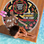 Australia Didgeridoo NAIDOC Week 2024 Beach Blanket Keep The Fire Burning Blak Loud and Proud