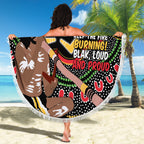 Australia Didgeridoo NAIDOC Week 2024 Beach Blanket Keep The Fire Burning Blak Loud and Proud