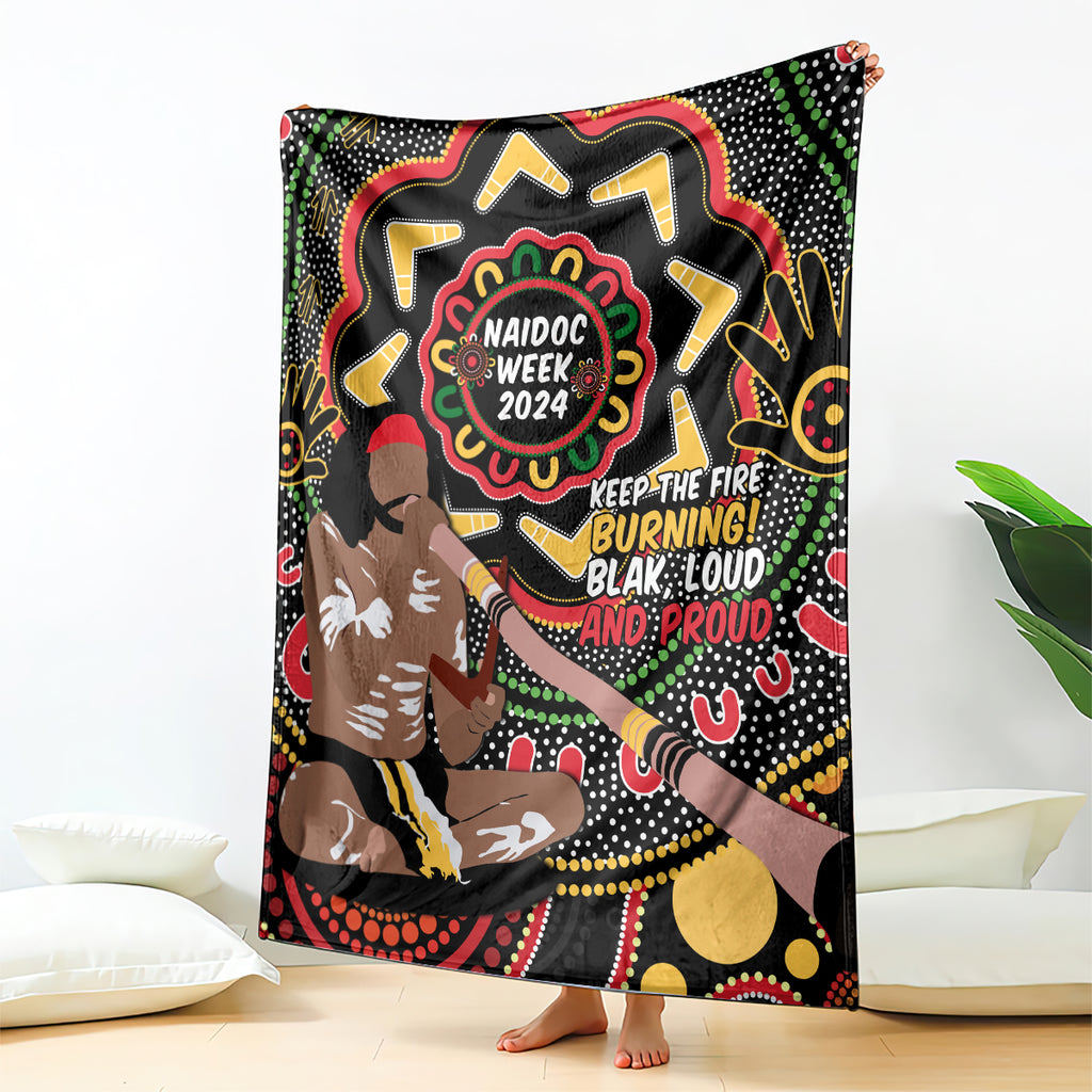 Australia Didgeridoo NAIDOC Week 2024 Blanket Keep The Fire Burning Blak Loud and Proud