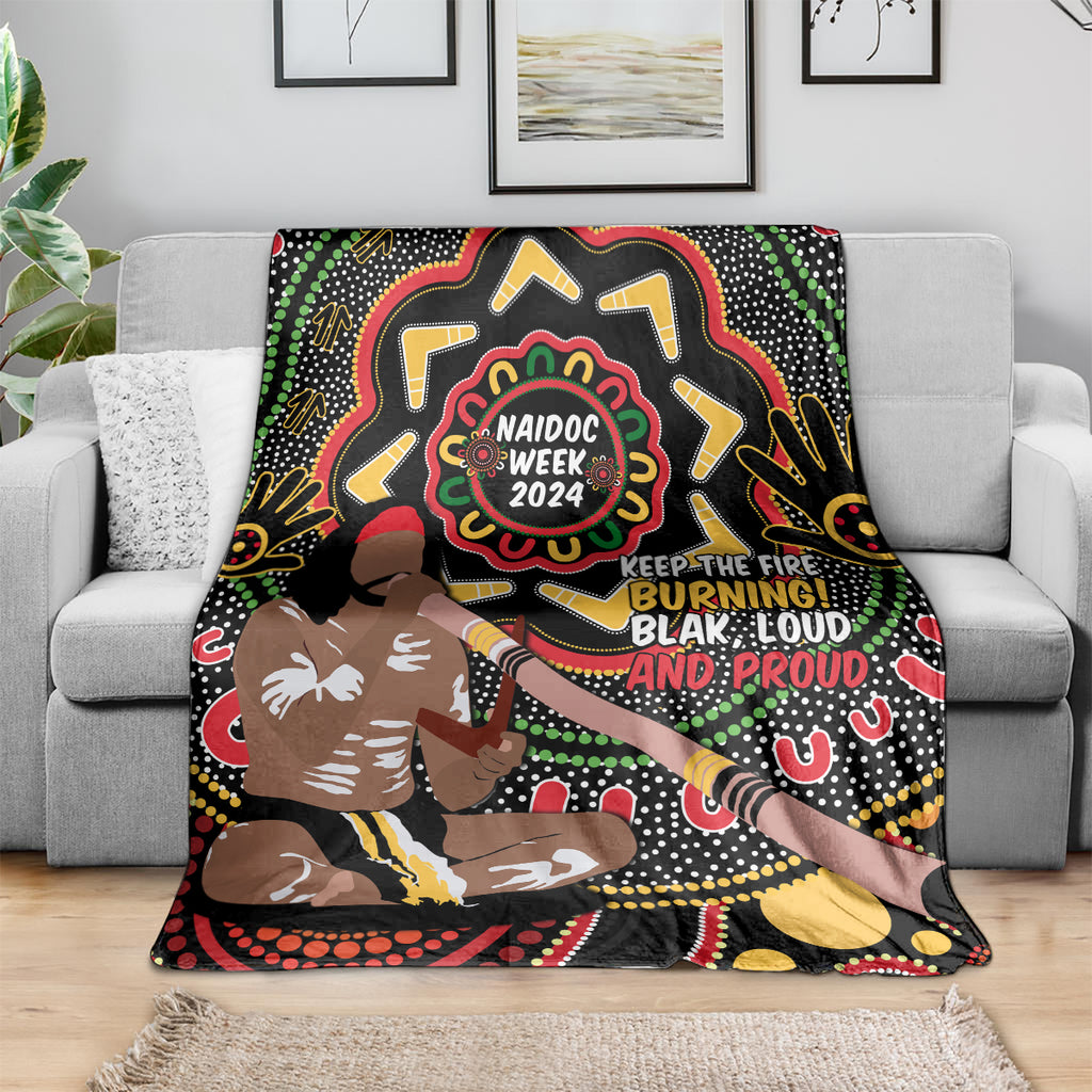 Australia Didgeridoo NAIDOC Week 2024 Blanket Keep The Fire Burning Blak Loud and Proud