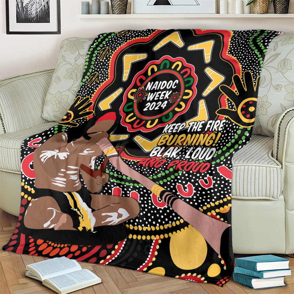 Australia Didgeridoo NAIDOC Week 2024 Blanket Keep The Fire Burning Blak Loud and Proud