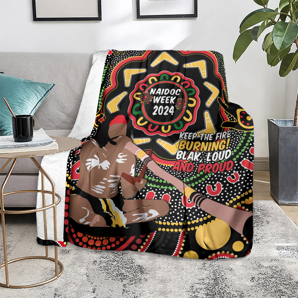 Australia Didgeridoo NAIDOC Week 2024 Blanket Keep The Fire Burning Blak Loud and Proud