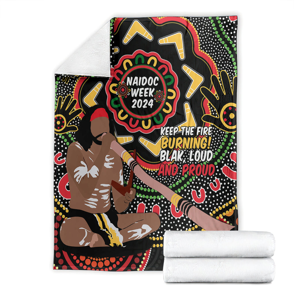 Australia Didgeridoo NAIDOC Week 2024 Blanket Keep The Fire Burning Blak Loud and Proud