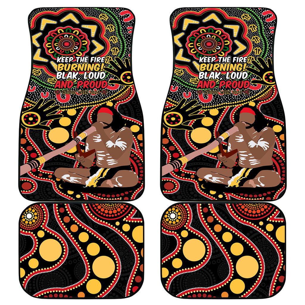 Australia Didgeridoo NAIDOC Week 2024 Car Mats Keep The Fire Burning Blak Loud and Proud