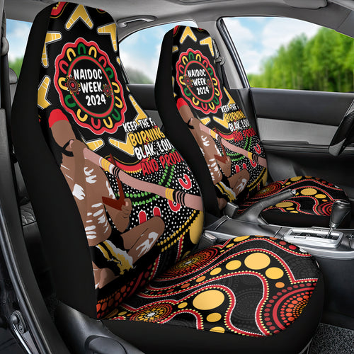 Australia Didgeridoo NAIDOC Week 2024 Car Seat Cover Keep The Fire Burning Blak Loud and Proud
