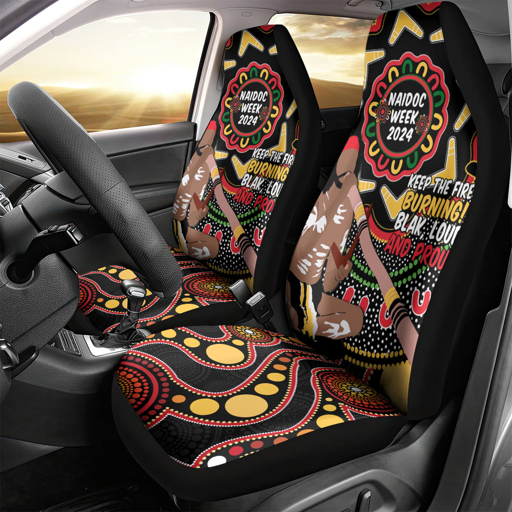 Australia Didgeridoo NAIDOC Week 2024 Car Seat Cover Keep The Fire Burning Blak Loud and Proud