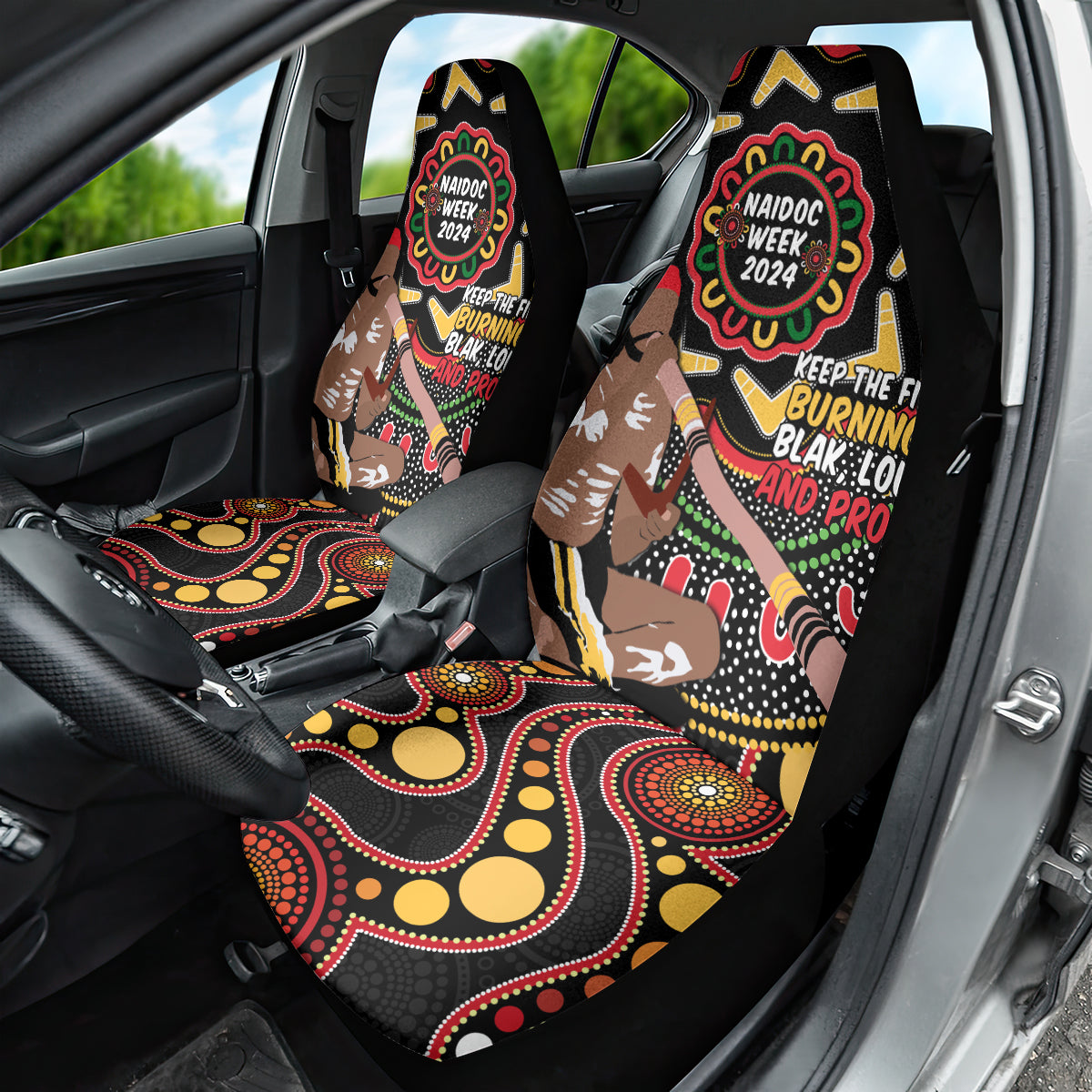 Australia Didgeridoo NAIDOC Week 2024 Car Seat Cover Keep The Fire Burning Blak Loud and Proud