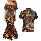 Australia Didgeridoo NAIDOC Week 2024 Couples Matching Mermaid Dress and Hawaiian Shirt Keep The Fire Burning Blak Loud and Proud