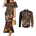 Australia Didgeridoo NAIDOC Week 2024 Couples Matching Mermaid Dress and Long Sleeve Button Shirt Keep The Fire Burning Blak Loud and Proud