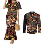Australia Didgeridoo NAIDOC Week 2024 Couples Matching Mermaid Dress and Long Sleeve Button Shirt Keep The Fire Burning Blak Loud and Proud
