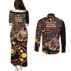 Australia Didgeridoo NAIDOC Week 2024 Couples Matching Puletasi and Long Sleeve Button Shirt Keep The Fire Burning Blak Loud and Proud