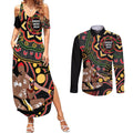 Australia Didgeridoo NAIDOC Week 2024 Couples Matching Summer Maxi Dress and Long Sleeve Button Shirt Keep The Fire Burning Blak Loud and Proud