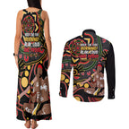 Australia Didgeridoo NAIDOC Week 2024 Couples Matching Tank Maxi Dress and Long Sleeve Button Shirt Keep The Fire Burning Blak Loud and Proud