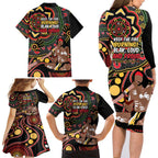 Australia Didgeridoo NAIDOC Week 2024 Family Matching Long Sleeve Bodycon Dress and Hawaiian Shirt Keep The Fire Burning Blak Loud and Proud