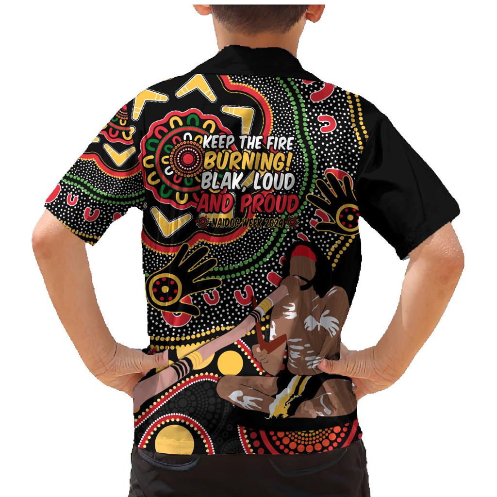 Australia Didgeridoo NAIDOC Week 2024 Family Matching Mermaid Dress and Hawaiian Shirt Keep The Fire Burning Blak Loud and Proud