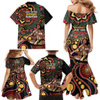 Australia Didgeridoo NAIDOC Week 2024 Family Matching Mermaid Dress and Hawaiian Shirt Keep The Fire Burning Blak Loud and Proud