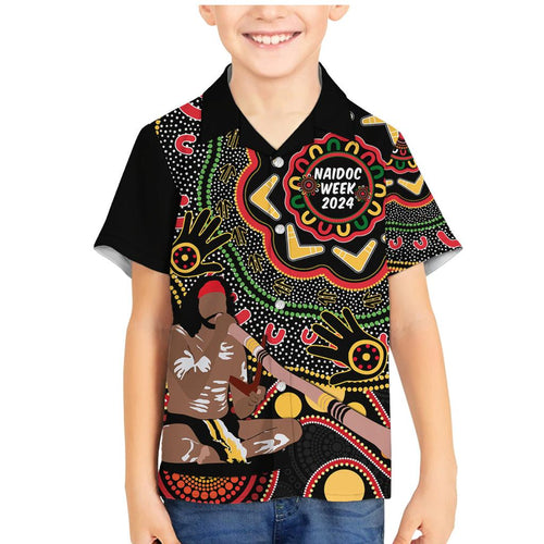 Australia Didgeridoo NAIDOC Week 2024 Family Matching Mermaid Dress and Hawaiian Shirt Keep The Fire Burning Blak Loud and Proud