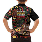 Australia Didgeridoo NAIDOC Week 2024 Family Matching Off Shoulder Maxi Dress and Hawaiian Shirt Keep The Fire Burning Blak Loud and Proud