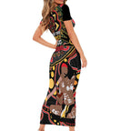 Australia Didgeridoo NAIDOC Week 2024 Family Matching Short Sleeve Bodycon Dress and Hawaiian Shirt Keep The Fire Burning Blak Loud and Proud
