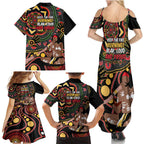 Australia Didgeridoo NAIDOC Week 2024 Family Matching Summer Maxi Dress and Hawaiian Shirt Keep The Fire Burning Blak Loud and Proud