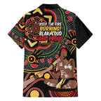 Australia Didgeridoo NAIDOC Week 2024 Family Matching Summer Maxi Dress and Hawaiian Shirt Keep The Fire Burning Blak Loud and Proud