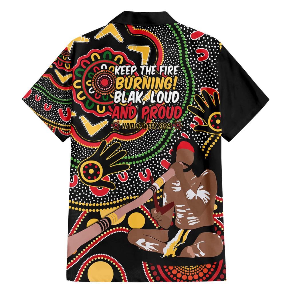 Australia Didgeridoo NAIDOC Week 2024 Family Matching Summer Maxi Dress and Hawaiian Shirt Keep The Fire Burning Blak Loud and Proud