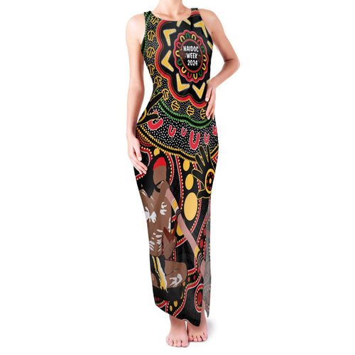 Australia Didgeridoo NAIDOC Week 2024 Family Matching Tank Maxi Dress and Hawaiian Shirt Keep The Fire Burning Blak Loud and Proud