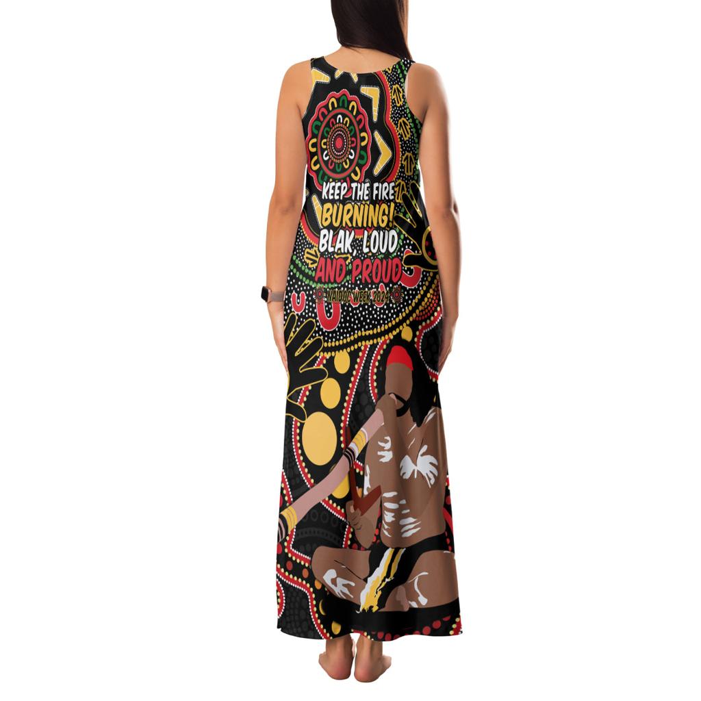 Australia Didgeridoo NAIDOC Week 2024 Family Matching Tank Maxi Dress and Hawaiian Shirt Keep The Fire Burning Blak Loud and Proud