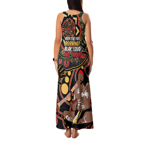 Australia Didgeridoo NAIDOC Week 2024 Family Matching Tank Maxi Dress and Hawaiian Shirt Keep The Fire Burning Blak Loud and Proud