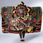 Australia Didgeridoo NAIDOC Week 2024 Hooded Blanket Keep The Fire Burning Blak Loud and Proud