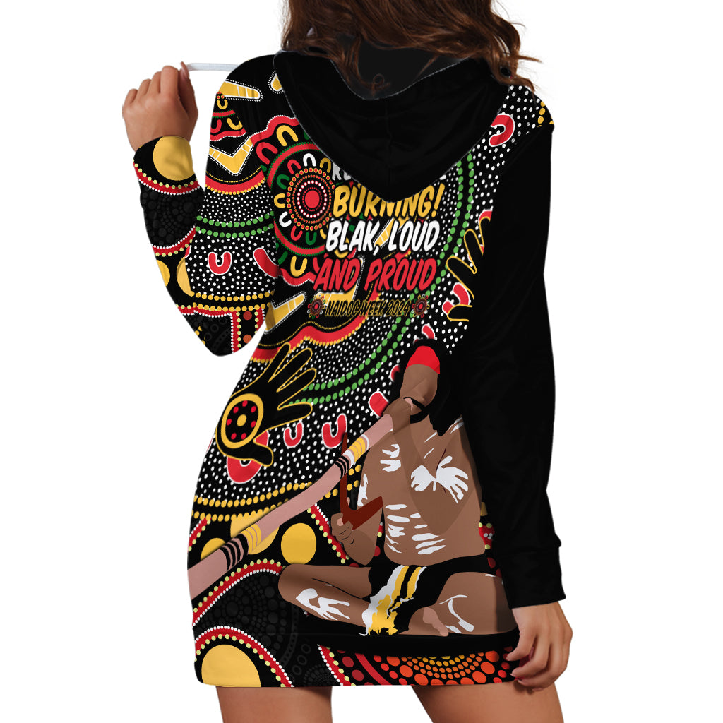 Australia Didgeridoo NAIDOC Week 2024 Hoodie Dress Keep The Fire Burning Blak Loud and Proud