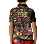 Australia Didgeridoo NAIDOC Week 2024 Kid Polo Shirt Keep The Fire Burning Blak Loud and Proud