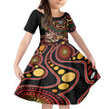 Australia Didgeridoo NAIDOC Week 2024 Kid Short Sleeve Dress Keep The Fire Burning Blak Loud and Proud