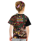 Australia Didgeridoo NAIDOC Week 2024 Kid T Shirt Keep The Fire Burning Blak Loud and Proud
