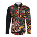 Australia Didgeridoo NAIDOC Week 2024 Long Sleeve Button Shirt Keep The Fire Burning Blak Loud and Proud