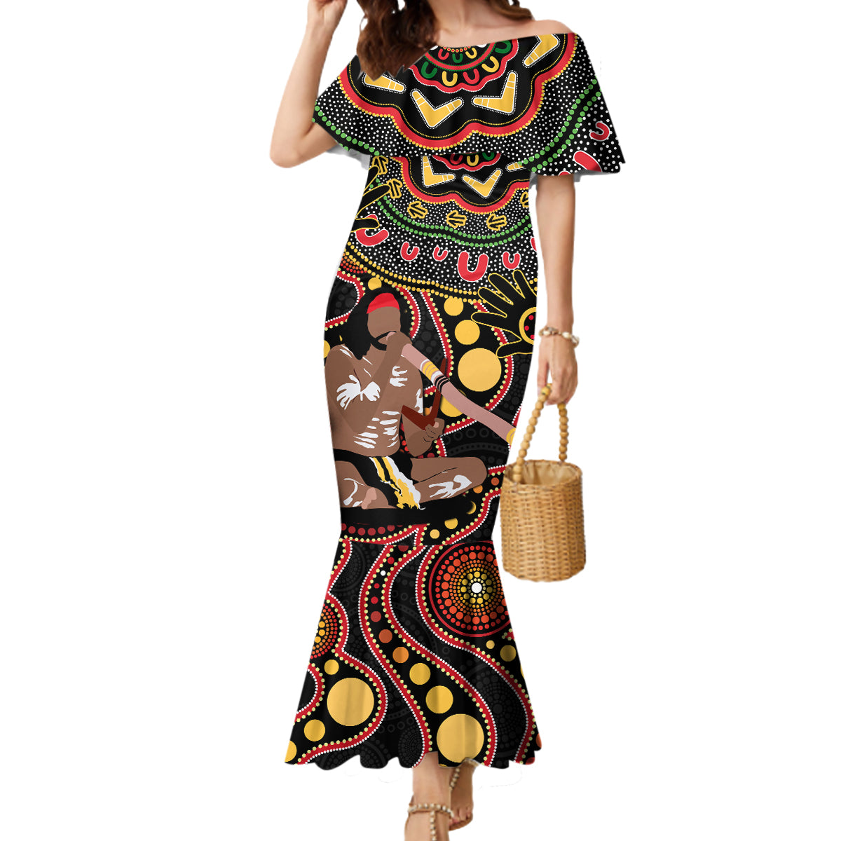 Australia Didgeridoo NAIDOC Week 2024 Mermaid Dress Keep The Fire Burning Blak Loud and Proud