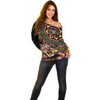 Australia Didgeridoo NAIDOC Week 2024 Off Shoulder Sweater Keep The Fire Burning Blak Loud and Proud