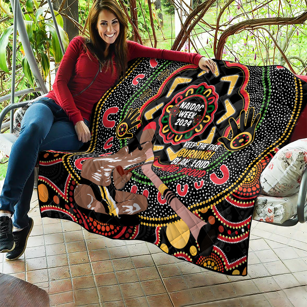 Australia Didgeridoo NAIDOC Week 2024 Quilt Keep The Fire Burning Blak Loud and Proud